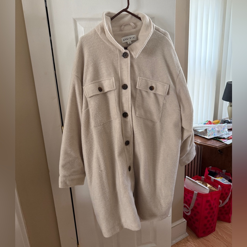 Ava and Viv Cream Shacket